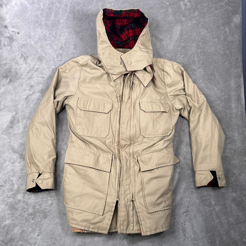 Zero King Outback Down Parka Men 38 Beige Vintage Field Coat 3-in-1 Hooded